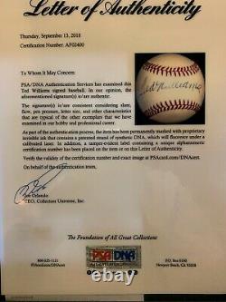 Ted Williams Signed High Grade Ball With Psa / Dna, Real Nice. Sale! $500.00