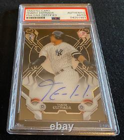 Thairo Estrada Signed Autograph 2019 Topps High Tek Card PSA DNA Yankees