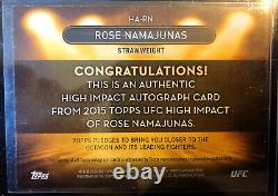 Thug Rose Namajunas 2015 Topps Ufc High Impact Rookie Signature Autograph Auto