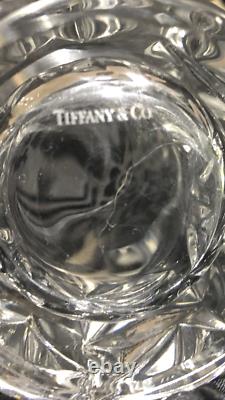 Tiffany & Co Lead Crystal Rock-Cut High Ball Glasses Set of Four 6.5 Tall