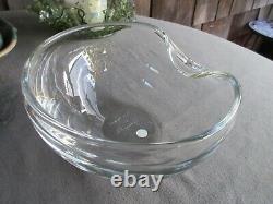 Tiffany & Co Signed Elsa Peretti Italy Glass Thumbprint Bowl 7, 3 1/2high