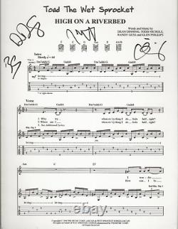 Toad the Wet Sprocket REAL SIGNED High On A Riverbed Sheet Music COA Autographed