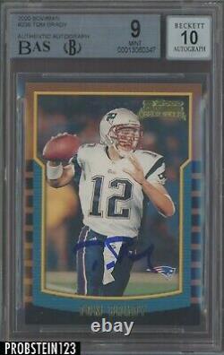 Tom Brady Signed 2000 Bowman #236 RC Rookie BGS 9 MINT with 10 AUTO HIGH END