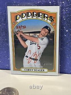 Topps Heritage High Number 2021 Baseball Real Ones Auto Corey Seager 52/72 Red