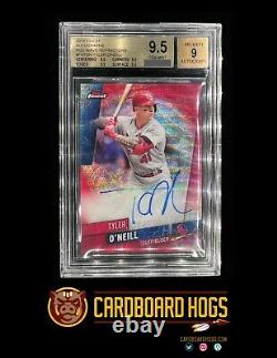 Tyler O'Neill 2019 Topps Finest Autographs Red Wave Refractors BGS 9.5 3/5