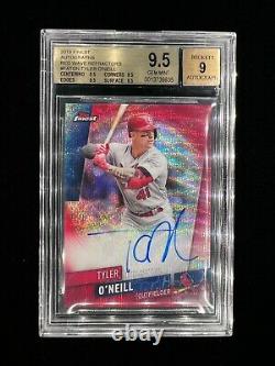 Tyler O'Neill 2019 Topps Finest Autographs Red Wave Refractors BGS 9.5 3/5
