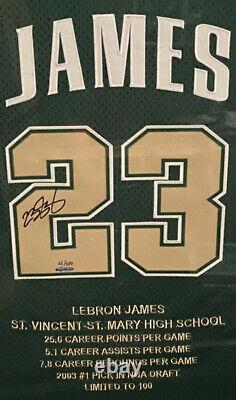 Upper Deck High School Auto LeBron James Framed SVSM Autographed Jersey UDA COA