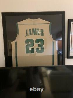 Upper Deck Uda Signed Auto Lebron James High School Framed Jersey Lakers Champ