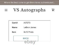 VTG LeBron James Rookie Rare Hand Signed 10x8 Autographed High School VSA COA