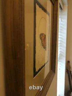 Vanessa Foley ORIGINAL painting, Monarch Butterfly, High Quality Frame