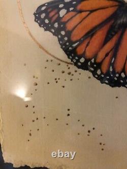 Vanessa Foley ORIGINAL painting, Monarch Butterfly, High Quality Frame