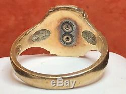 Vintage 10k Gold High School Ring Scrape 1966 Signed Fowler 6.8 Grams
