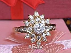 Vintage 14k Gold Genuine Natural High Quality Diamond Ring Signed Fi Engagement