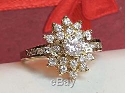 Vintage 14k Gold Genuine Natural High Quality Diamond Ring Signed Fi Engagement