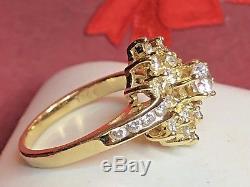 Vintage 14k Gold Genuine Natural High Quality Diamond Ring Signed Fi Engagement