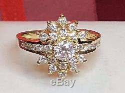 Vintage 14k Gold Genuine Natural High Quality Diamond Ring Signed Fi Engagement