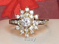 Vintage 14k Gold Genuine Natural High Quality Diamond Ring Signed Fi Engagement