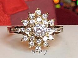 Vintage 14k Gold Genuine Natural High Quality Diamond Ring Signed Fi Engagement