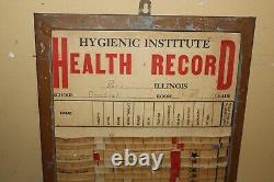 Vintage 1934 Hygienic Institute Health Record Peru Illinois High School 28 Sign