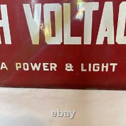 Vintage Danger High Voltage Porcelain Sign Florida Power & Light