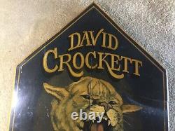 Vintage David Crockett Junior High Hand Painted Wood Sign