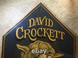 Vintage David Crockett Junior High Hand Painted Wood Sign