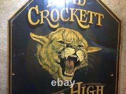 Vintage David Crockett Junior High Hand Painted Wood Sign