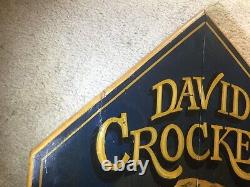 Vintage David Crockett Junior High Hand Painted Wood Sign