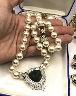 Vintage HIGH END Jewelry Lot ALL SIGNED CINER SAL KJL GIVENCHY CROWN TRIFARI