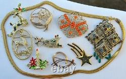 Vintage High End 60 Rhinestone, Coral Jewelry Lot, Signed, Juliana