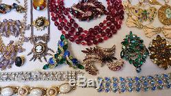 Vintage High End Jewelry Lot Sterling Rhinestones Cameos Vanity Items Signed