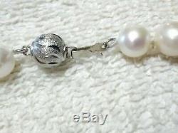 Vintage High End Mikimoto Hand Knotted Akoya Pearl Necklace Signed