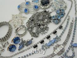 Vintage High End RHINESTONE Jewelry Lot SIGNED Brooches CORO PEGASUS Moonstone