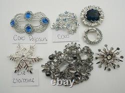 Vintage High End RHINESTONE Jewelry Lot SIGNED Brooches CORO PEGASUS Moonstone