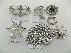 Vintage High End RHINESTONE Jewelry Lot SIGNED Brooches CORO PEGASUS Moonstone