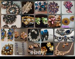 Vintage High End Rhinestone Jewelry Lot signed ANTIQUE ESTATE 350 PIECES & SETS
