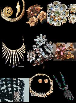 Vintage High End Rhinestone Jewelry Lot signed ANTIQUE ESTATE 350 PIECES & SETS