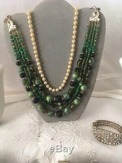 Vintage Lot Designer Signed And High End Costume Jewelry Miriam Haskell Weiss &+