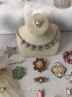 Vintage Lot Designer Signed And High End Costume Jewelry Miriam Haskell Weiss &+