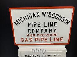 Vintage Michigan Wisconsin Pipe Line Co High Pressure Gas Pipe Line Sign