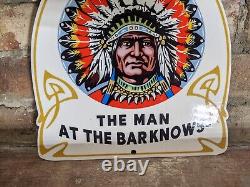 Vintage Navahoe High-ball Indian Porcelain Bar Sign 12 X 9