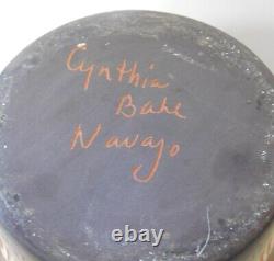 Vintage Navajo vase, signed Cynthia Bahe 11 high