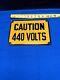 Vintage Original Porcelain Advertising Caution High Voltage 440 Volts Sign