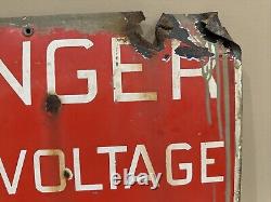 Vintage Porcelain DANGER HIGH VOLTAGE Sign