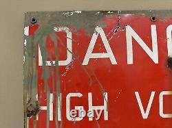 Vintage Porcelain DANGER HIGH VOLTAGE Sign