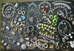 Vintage Rhinestone Jewelry Lot 101pcs High End Designer Signed Sets, Necklaces