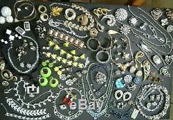 Vintage Rhinestone Jewelry Lot 101pcs High End Designer Signed Sets, Necklaces