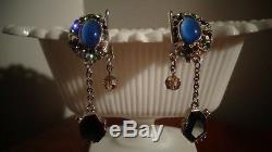 Vintage Signed Christian Lacroix Earrings Moonglow Runway High End Jewelry