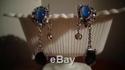 Vintage Signed Christian Lacroix Earrings Moonglow Runway High End Jewelry