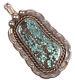 Vintage Sterling Silver Navajo High Grade Spiderweb Turquoise Pendant Signed